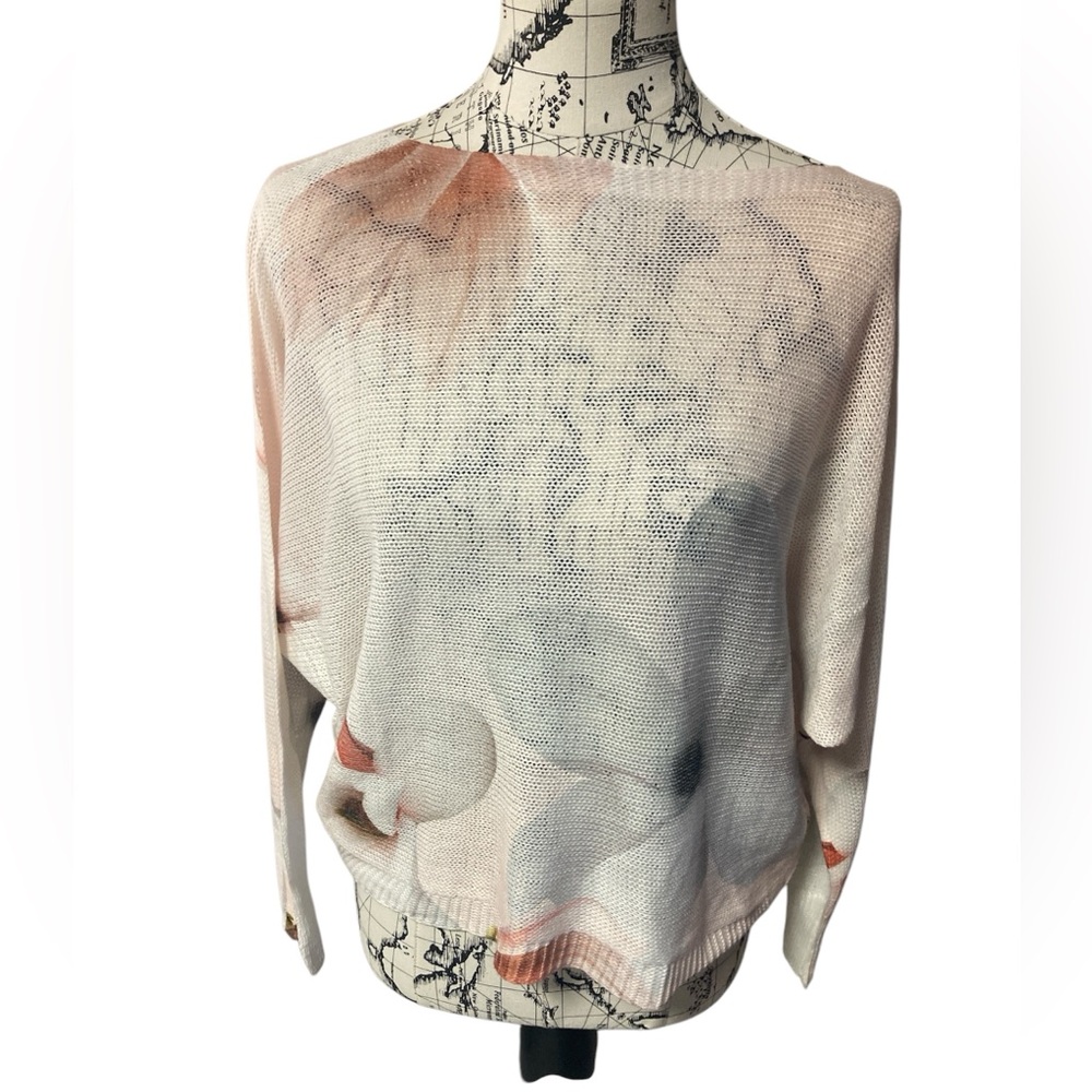 Anna Melani Womens Lightweight Floral Sweater Italy Small